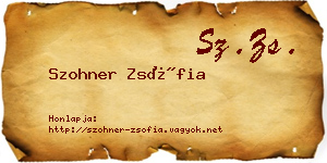 Szohner Zsófia névjegykártya