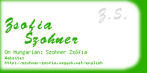 zsofia szohner business card
