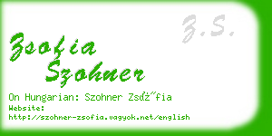 zsofia szohner business card